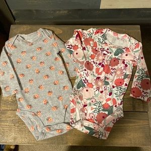 Just One You by Carter’s Floral Long Sleeve Onesies (2) 3M